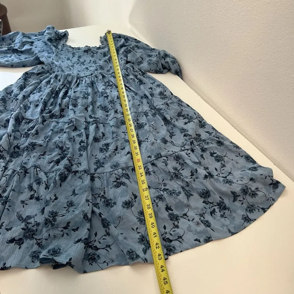 Torrid Women’s Skater Blue Floral Midi Dress Size 2 Lined Pockets Softgirl Fairy - Picture 10 of 10
